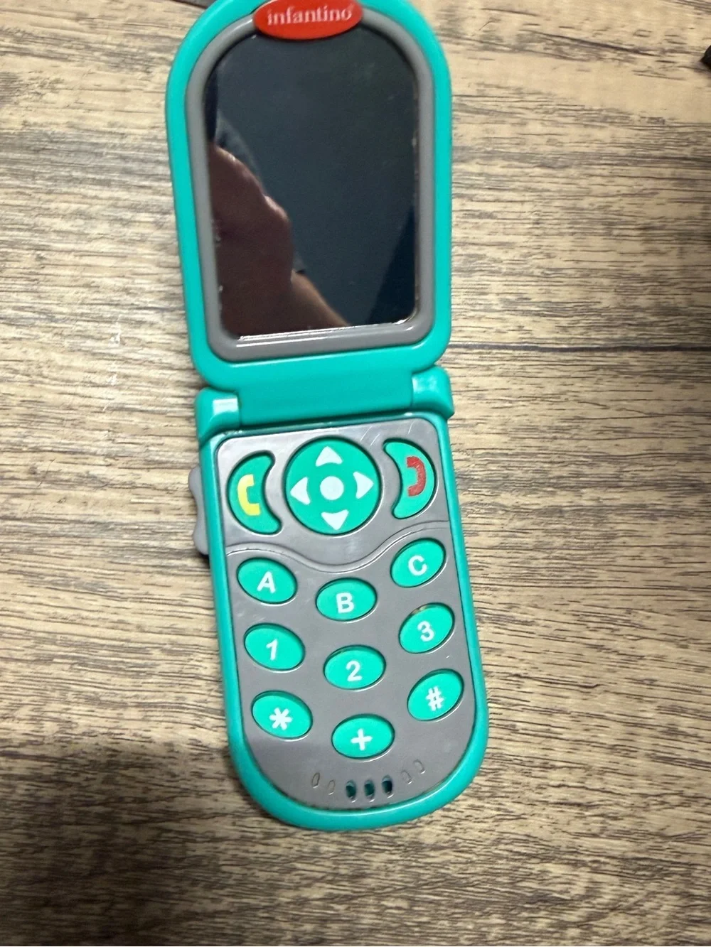 Infantino Flip and Peek Fun Phone Teal Green Interactive Baby Toy